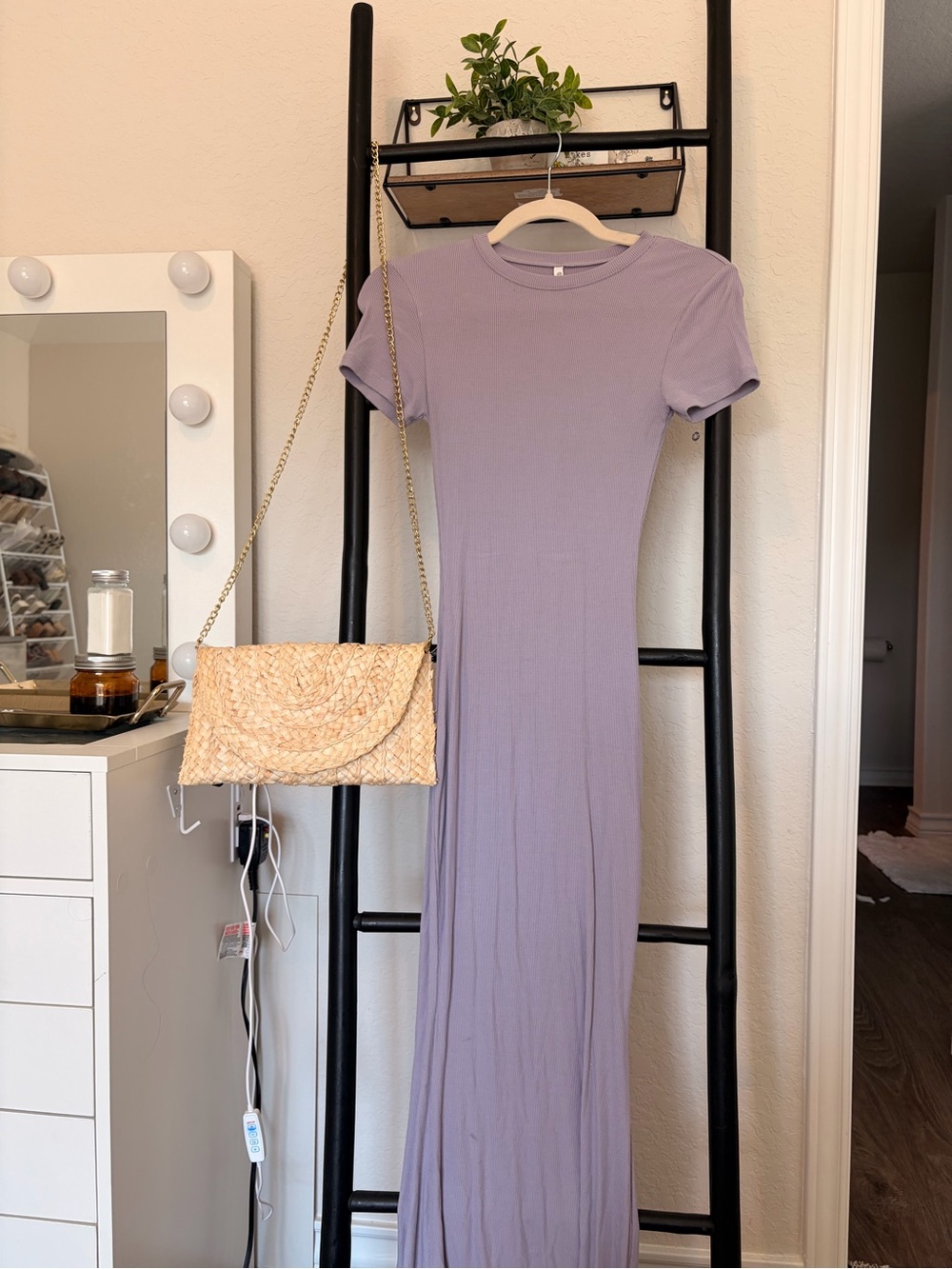ReoRia Lavender Maxi T-Shirt Dress
